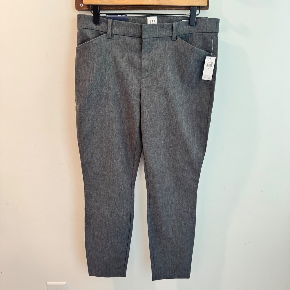 Gap Factory Skinny Ankle Pants Heather Charcoal Grey Mid Rise Dress Trousers 10
